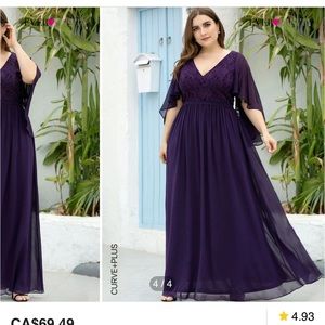 Long purple dress- NEW Size 5/4x